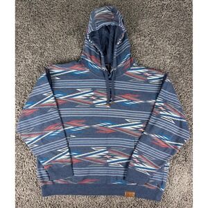 Ariat Chimayo Collection Centinela Arts Hoodie Mens XL Blue Southwestern Pattern
